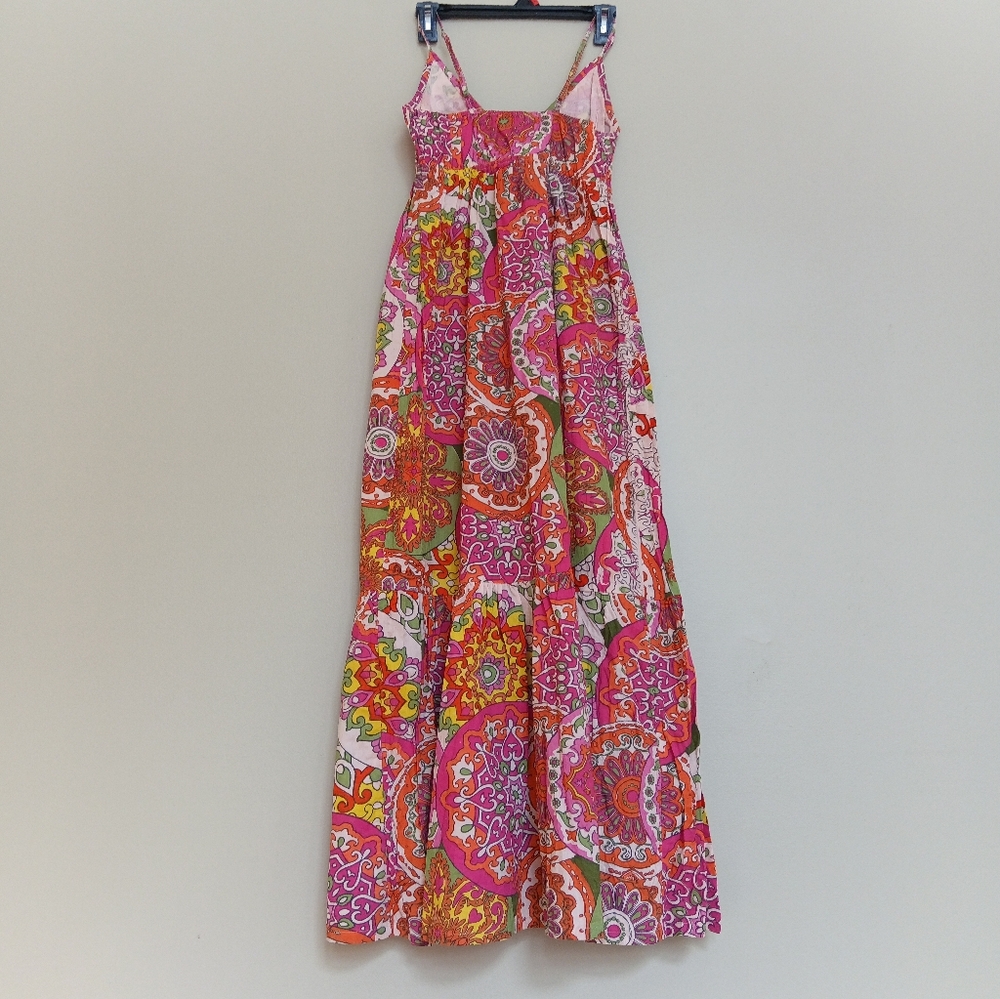 3for$15🍂 P14"-18" Spaghetti Straps Floral Printed Boho Maxi Cotton Dress - Picture 6 of 11